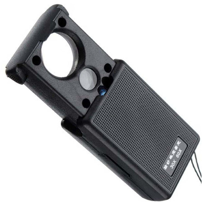 2.25" x 1.5 x .75" Magnifier, Extends to 4" Long When Opened, Pop-Up 30x (21mm) 60x (12mm) - TJ-27201 - ToolUSA