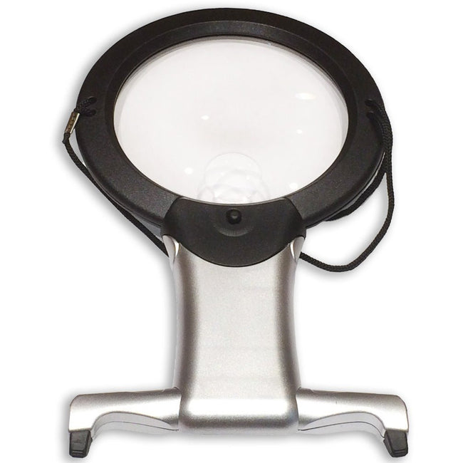 2.25X and 5X Power Illuminated Neck-Held Round Magnifier - CR-25171 - ToolUSA