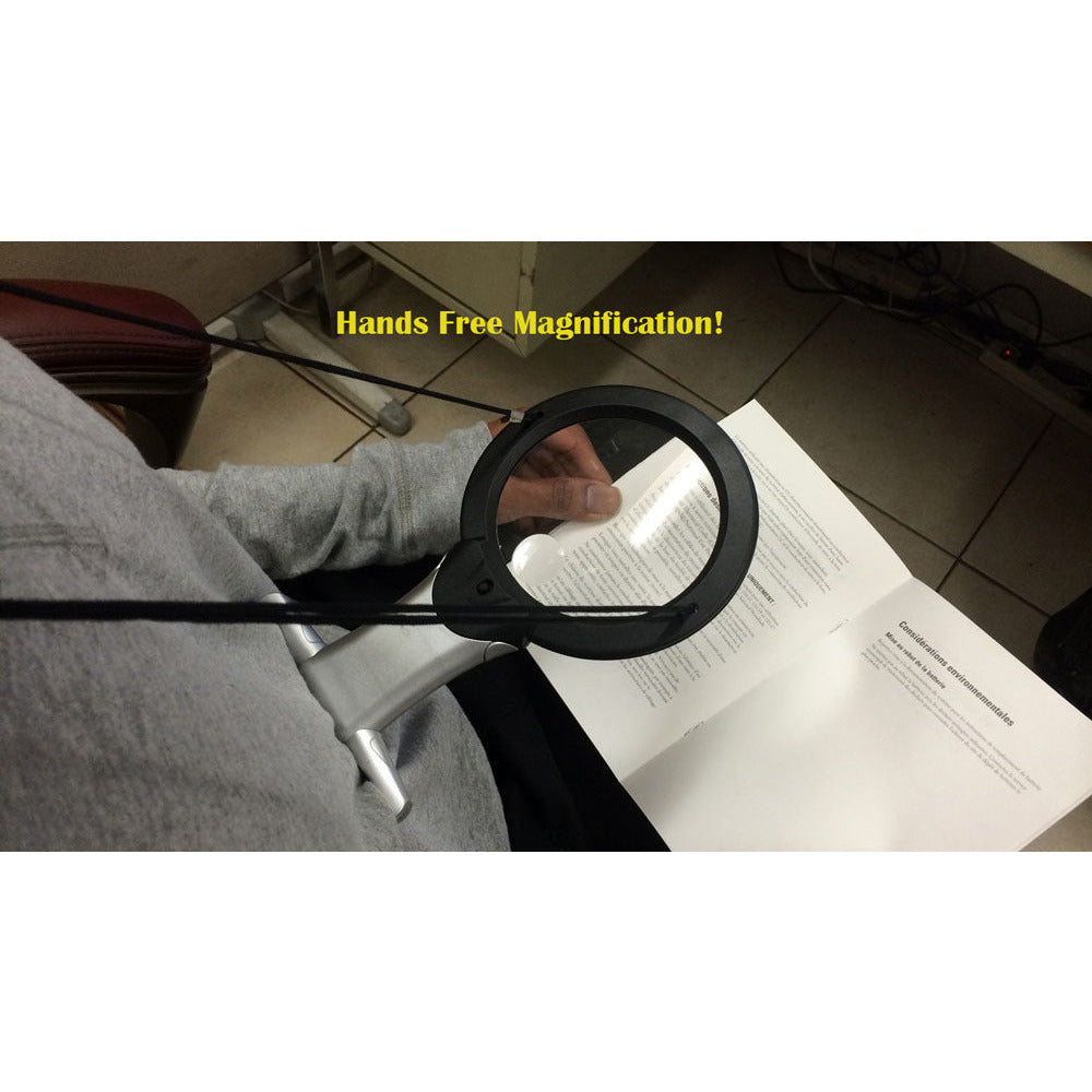 2.25X and 5X Power Illuminated Neck-Held Round Magnifier - CR-25171 - ToolUSA