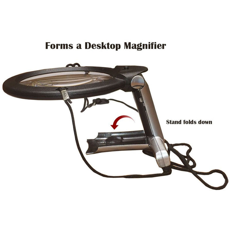 2.25X and 5X Power Illuminated Neck-Held Round Magnifier - CR-25171 - ToolUSA