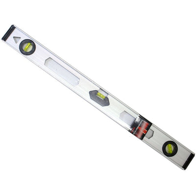 24 Inch Aluminum Level - 3 Curved Center Bubble Glass Vials - TZ-07224 - ToolUSA