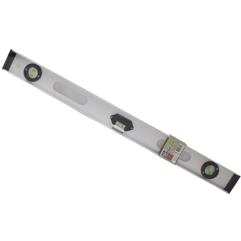 24 Inch Aluminum Level - 3 Curved Center Bubble Glass Vials - TZ-07224 - ToolUSA