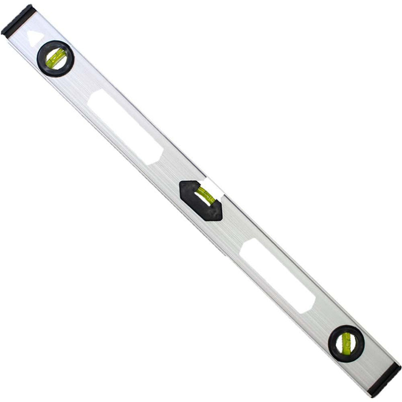 24 Inch Aluminum Level - 3 Curved Center Bubble Glass Vials - TZ-07224 - ToolUSA