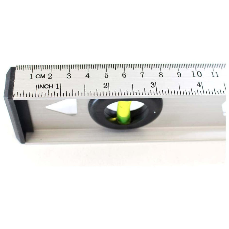 24 Inch Aluminum Level - 3 Curved Center Bubble Glass Vials - TZ-07224 - ToolUSA