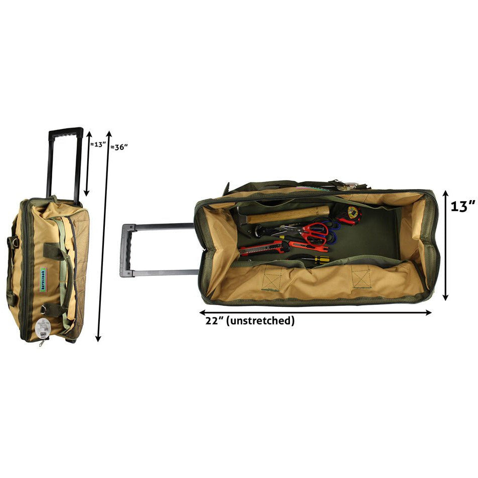 24 Inch Rolling Tool Bag with 21 Pockets - AB77-24-WHL - ToolUSA