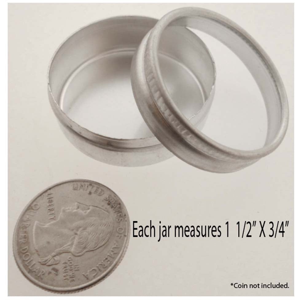 24 Pc. Aluminum Container/Jars - 1-1/2" Diameter - TJ05-41612 - ToolUSA