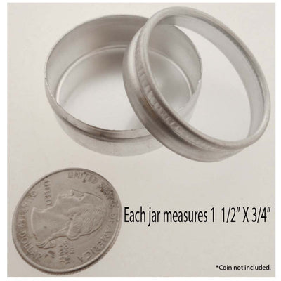 24 Pc. Aluminum Container/Jars - 1-1/2" Diameter - TJ05-41612 - ToolUSA