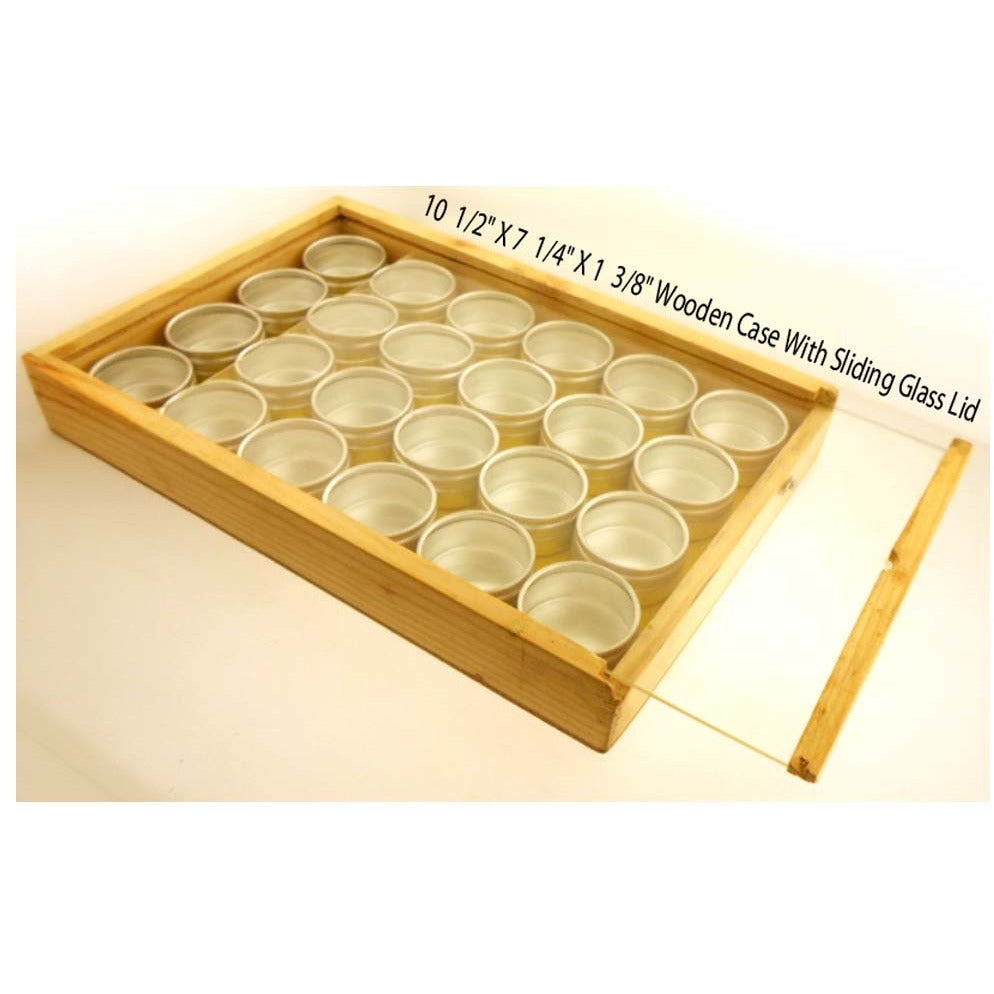 24 Pc. Aluminum Container/Jars - 1-1/2" Diameter - TJ05-41612 - ToolUSA