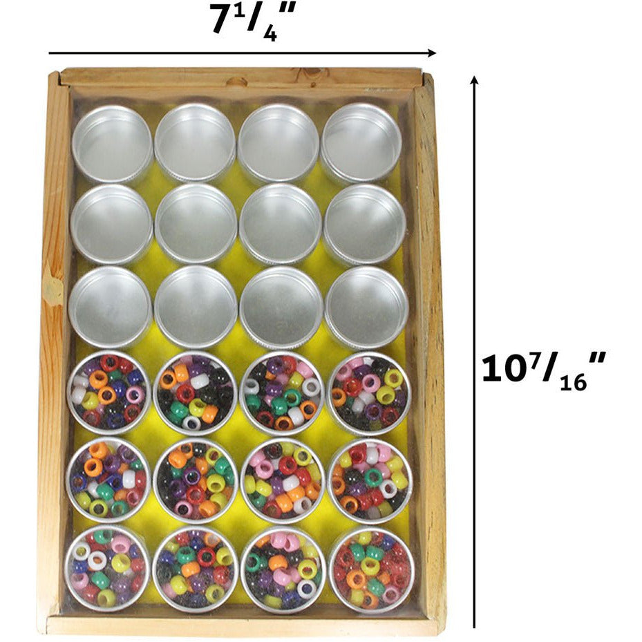 24 Pc. Aluminum Container/Jars - 1-1/2" Diameter - TJ05-41612 - ToolUSA