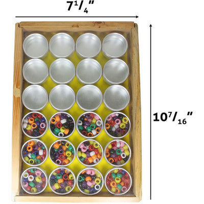 24 Pc. Aluminum Container/Jars - 1-1/2" Diameter - TJ05-41612 - ToolUSA