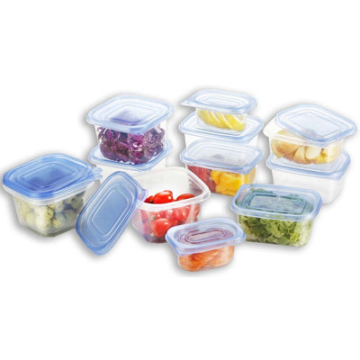 24 Pc. Food Storage Set, Clear Contains W/Air Tight Lids, From Freezer, To Microwave To Table - LKCO-6629-U - ToolUSA