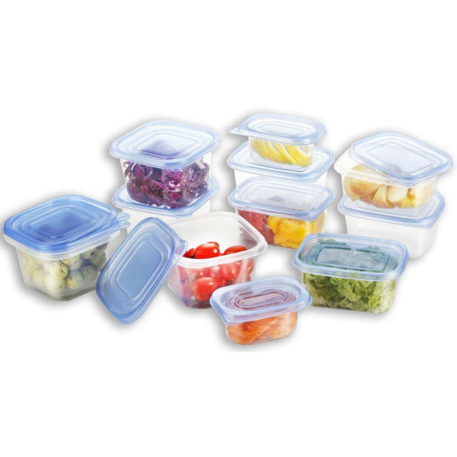 24 Pc. Food Storage Set, Clear Contains W/Air Tight Lids, From Freezer, To Microwave To Table - LKCO-6629-U - ToolUSA