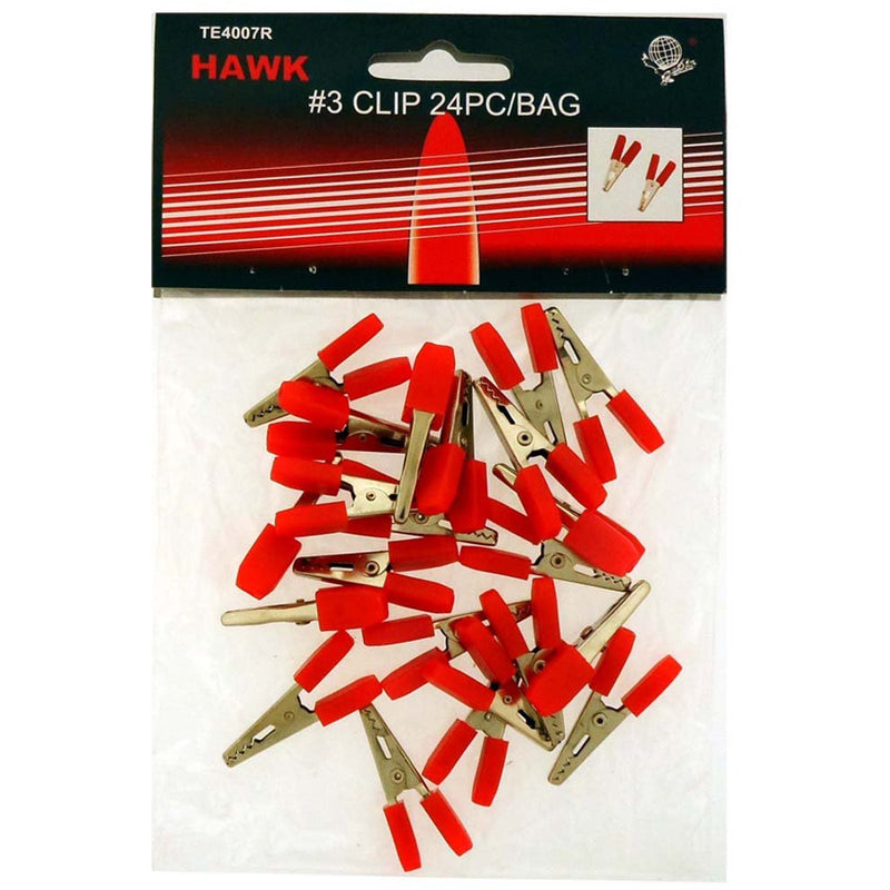 24 Piece Alligator Clips with Red PVC Coating on Both Sides - TE-04007 - ToolUSA