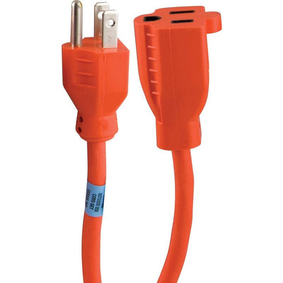 25 Foot Heavy Duty Orange Extension Cord With Grounded 3-Prong Plug - TE-01025 - ToolUSA