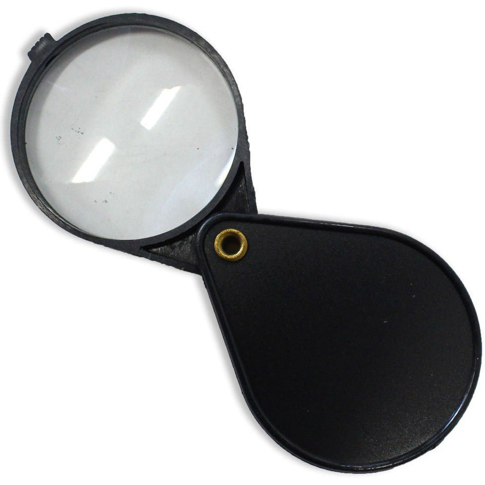 2.5" Glass Lens Folding Pocket Magnfieir With 3.5X Power And Soft Cover - MG-00540 - ToolUSA