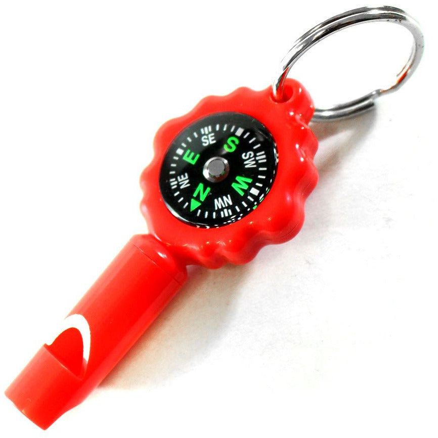 2.5 Inch Whistle with Compass & Key Ring (Pack of: 2) - PC-93201-Z02 - ToolUSA