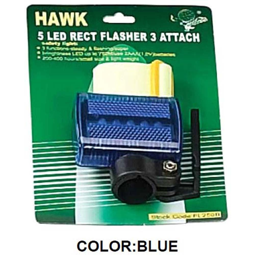 2.5" x 2" Blue Bicycle Tail Light - 5 Red LEDs, Clip And Adjustable Strap (Pack of: 2) - FL-55250-Z02 - ToolUSA