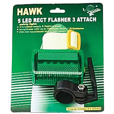 2.5" X 2" Green Bicycle Tail Light With 5 Red Leds, Clip And Adjustable Strap (Pack of: 2) - FL-11250-Z02 - ToolUSA
