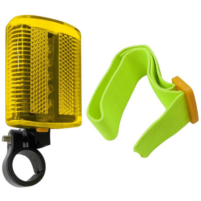 2.5" x 2" Yellow Bicycle Tail Light - 5 Red LEDs, Clip & Adjustable Strap (Pack of: 2) - FL-44250-Z02 - ToolUSA