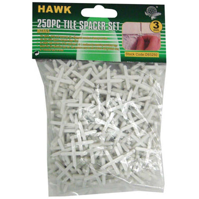 250 Piece Set of 3mm Tile Spacers To Evenly Space Tiles During Installation - D-93251 - ToolUSA