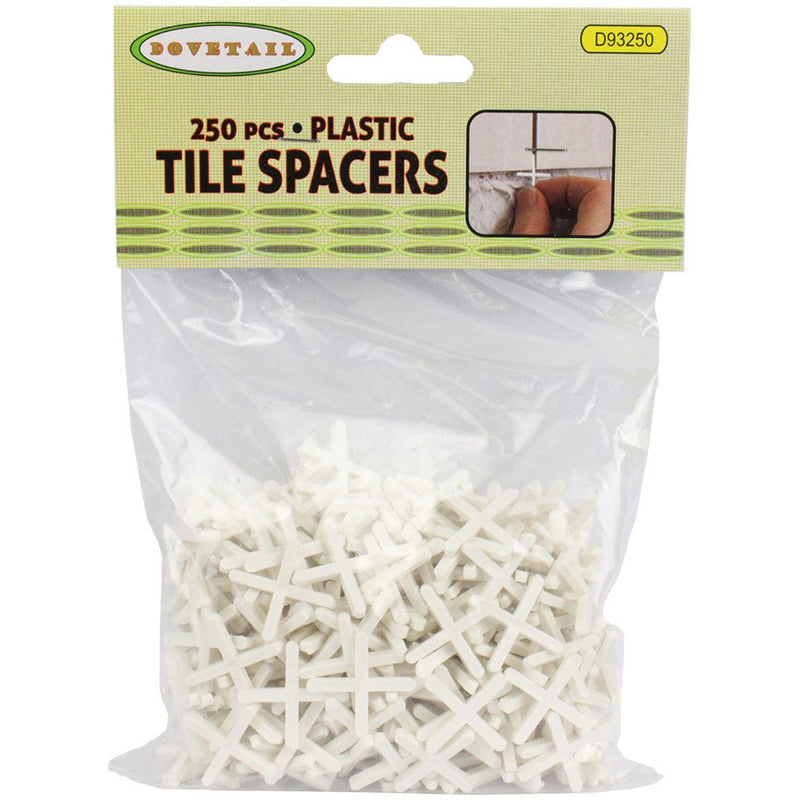 250 Piece Set of 3mm Tile Spacers To Evenly Space Tiles During Installation - D-93251 - ToolUSA