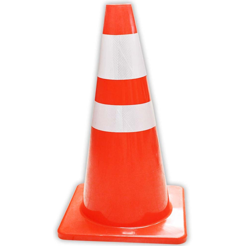 28 Inch PVC Safety Cone With Reflective Stripes - SF-99028 - ToolUSA