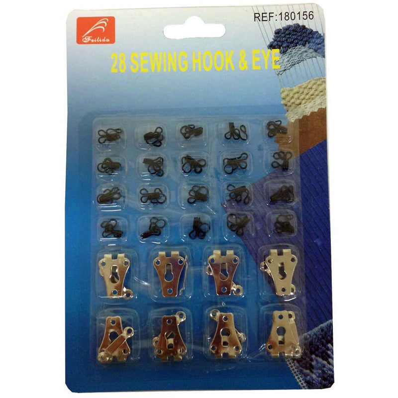 28 Sets of Hook & Eye Closures For Seamstress Or Tailor - TZ-TZ45-HOOK-YW - ToolUSA