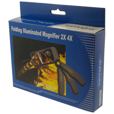 2X and 4X Power Black Folding Illuminated Magnifier - MP-29273 - ToolUSA
