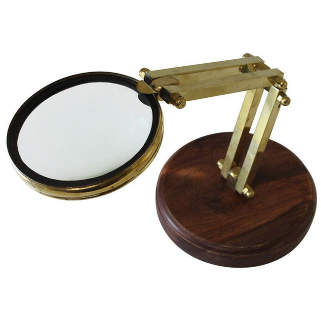 2x Elegant Table Top Adjustable Magnifier | Wooden Base - G8445-2191MT - ToolUSA