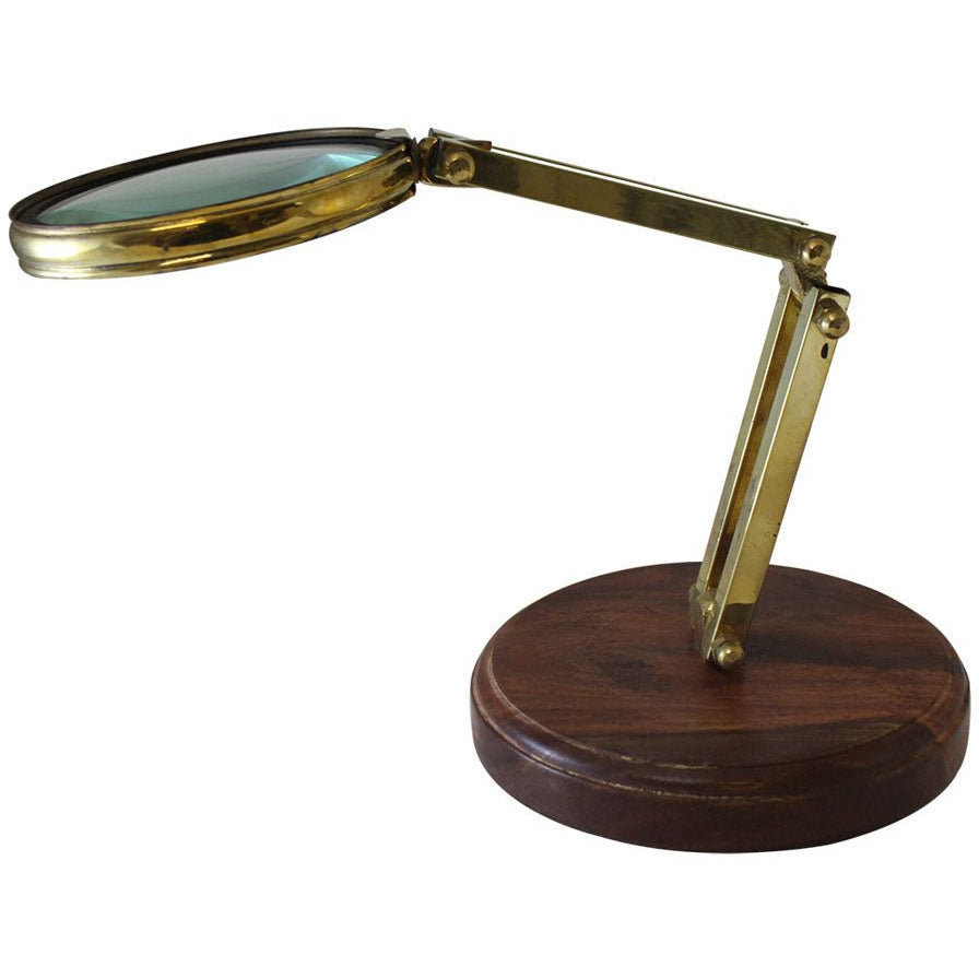 2x Elegant Table Top Adjustable Magnifier | Wooden Base - G8445-2191MT - ToolUSA