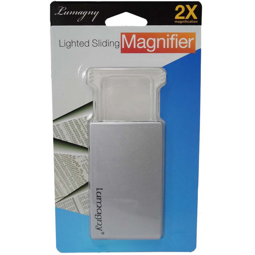 2X Power Slim Line Slide-Out LED Illuminated Magnifier - MG-13404 - ToolUSA