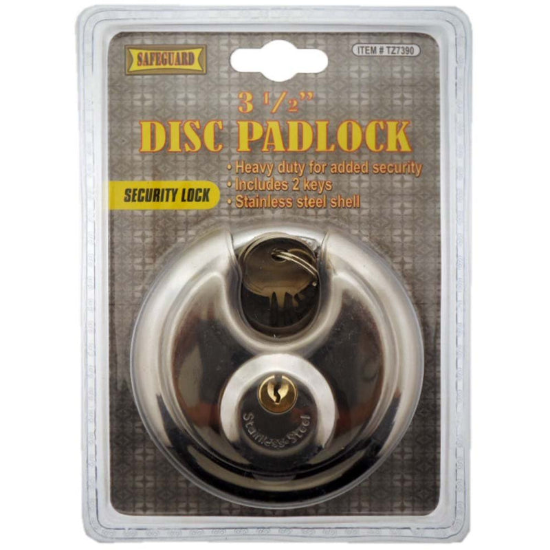 3-1/2 Inch (90mm) Heavy Duty Security Disc Type Padlock - LOCK-07390 - ToolUSA