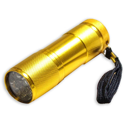 3 ½"- 9 LED Golden Aluminum Flashlight (Pack of: 2) - FL-54693-Z02 - ToolUSA