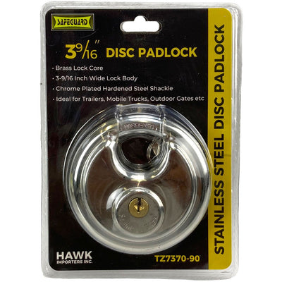 3-9/16" Stainless Steel Disc Padlock - TZ7370-90 - ToolUSA