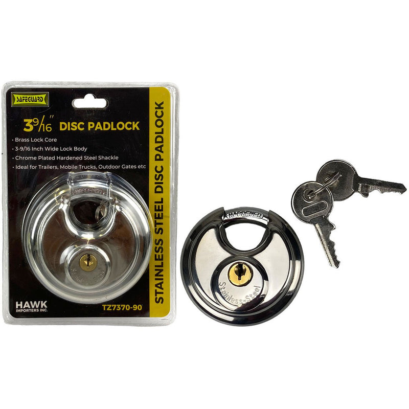 3-9/16" Stainless Steel Disc Padlock - TZ7370-90 - ToolUSA
