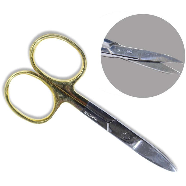 3 ½" Gold Handled Straight Fingernail Scissors (Pack of: 2) - SC-96351-Z02 - ToolUSA