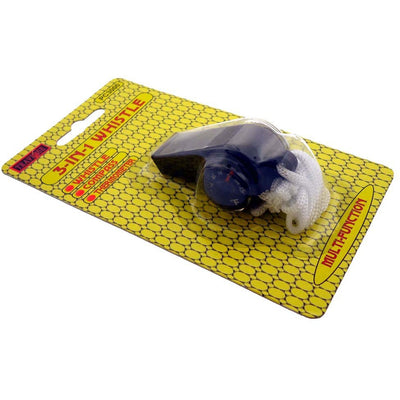 3 In 1 Whistle - Compass - Thermometer With Lanyard - Black - PC-03001 - ToolUSA