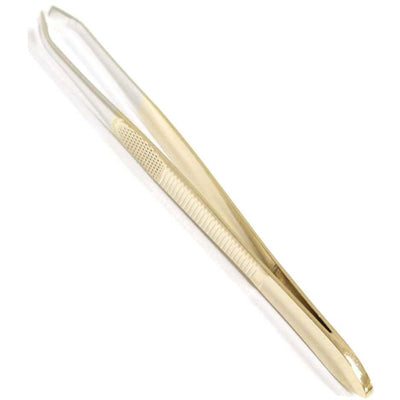3 Inch Gold Straight Edge Tweezers (Pack of: 2) - CARE-28602-Z02 - ToolUSA