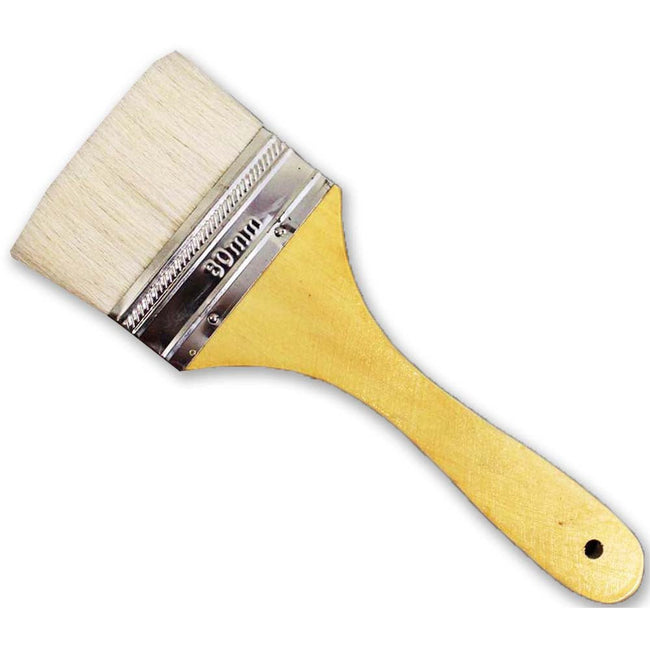 3 Inch Nylon Bristle Paint Brush - Flat Wooden Handle (Pack of: 2) - TZ63-63330-Z02 - ToolUSA