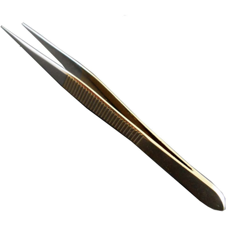 3 Inch Sharp Gold Finish Travel Tweezers (Pack of: 2) - CARE-18601-Z02 - ToolUSA