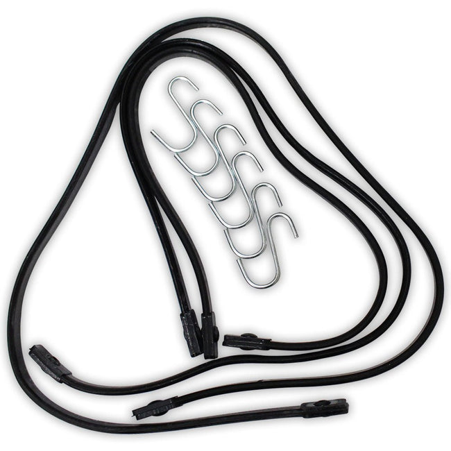 3 Large Rubber Straps with 6 "S" Hooks For Fastening - TA-98704 - ToolUSA