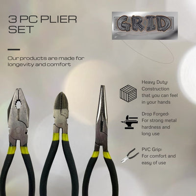 3 Pc. 8-Inch Pliers Set - TP1007R - ToolUSA