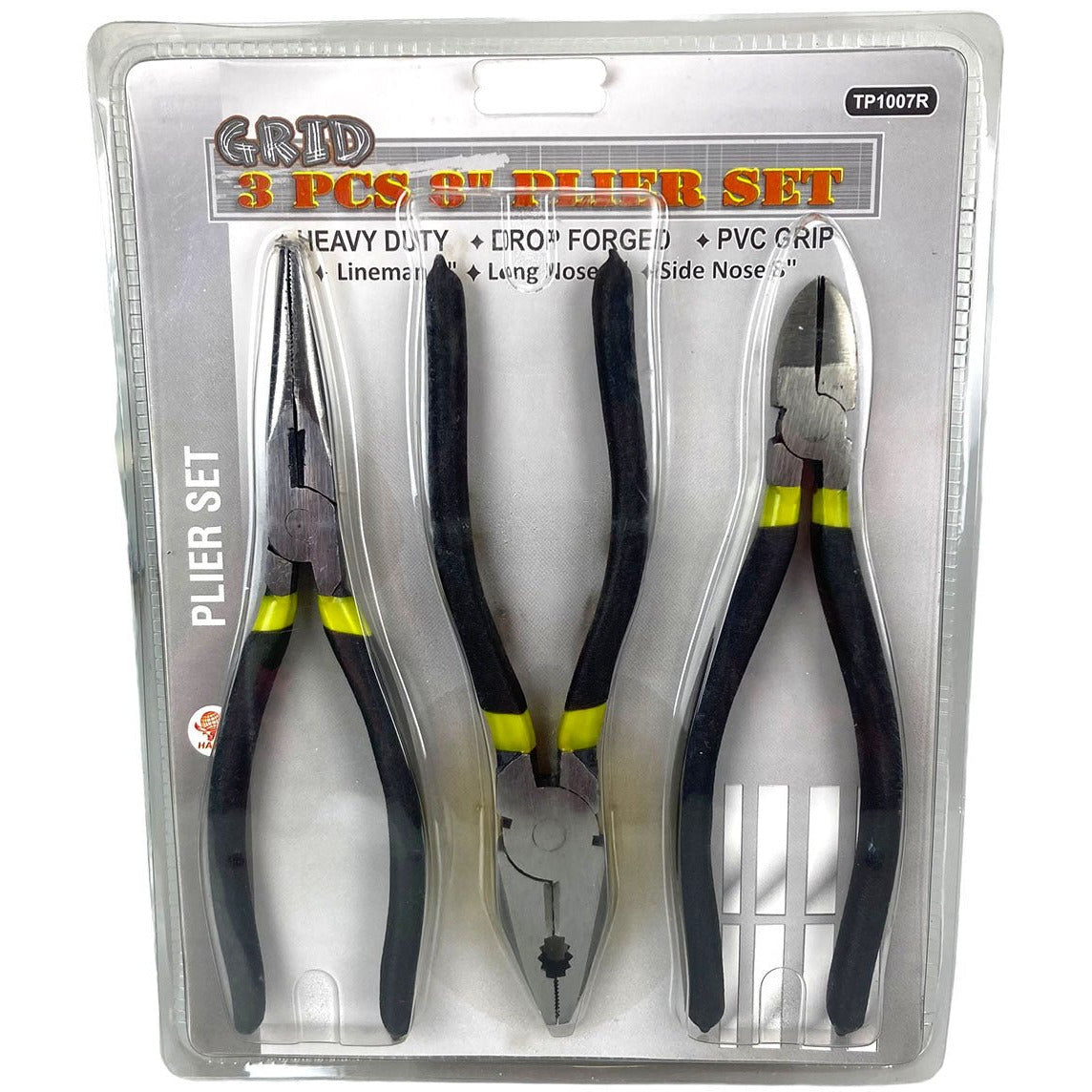3 Pc. 8-Inch Pliers Set - TP1007R - ToolUSA