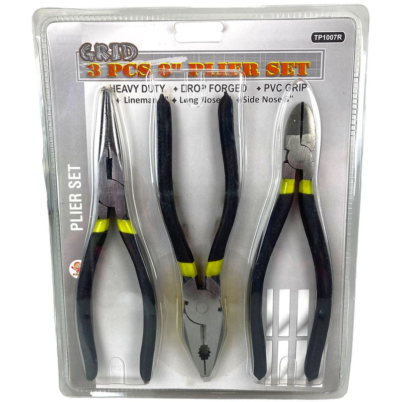 3 Pc. 8-Inch Pliers Set - TP1007R - ToolUSA