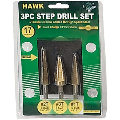 3 Pc. Step Drill Bit Set - DRILL-95013 - ToolUSA