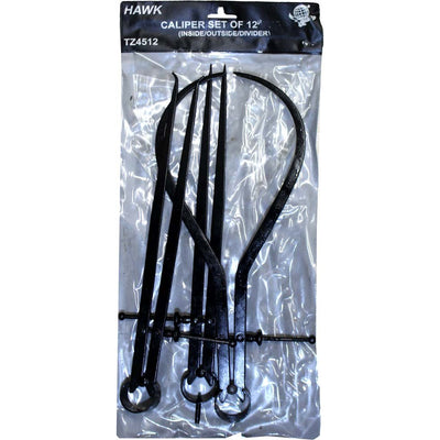 3 Piece 12 Inch Long Spring Caliper Set - TZ01-04512 - ToolUSA