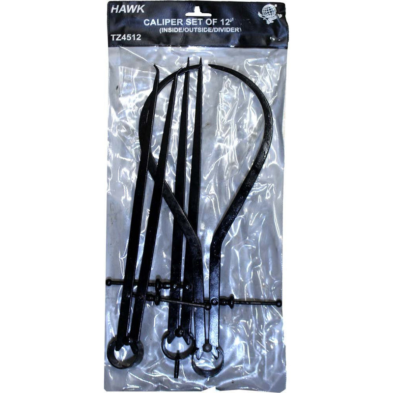 3 Piece 12 Inch Long Spring Caliper Set - TZ01-04512 - ToolUSA