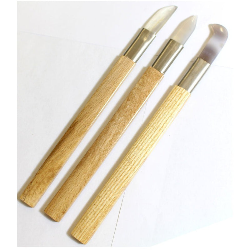 3 Piece Clay and Wax Carving Tools Set made of Genuine Agate Gemstone - TJ9785-6-AGT - ToolUSA
