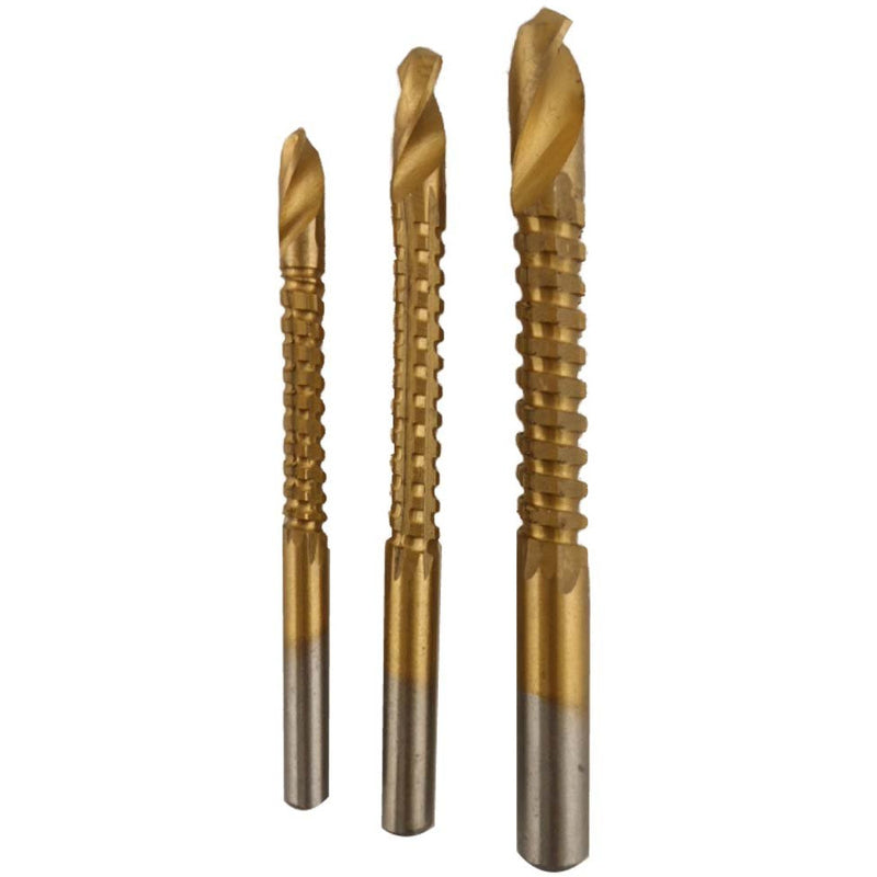 3 Piece High Speed Steel Titaniam Nitrade Coated Drill Bits In Sizes - TZ02-77503 - ToolUSA