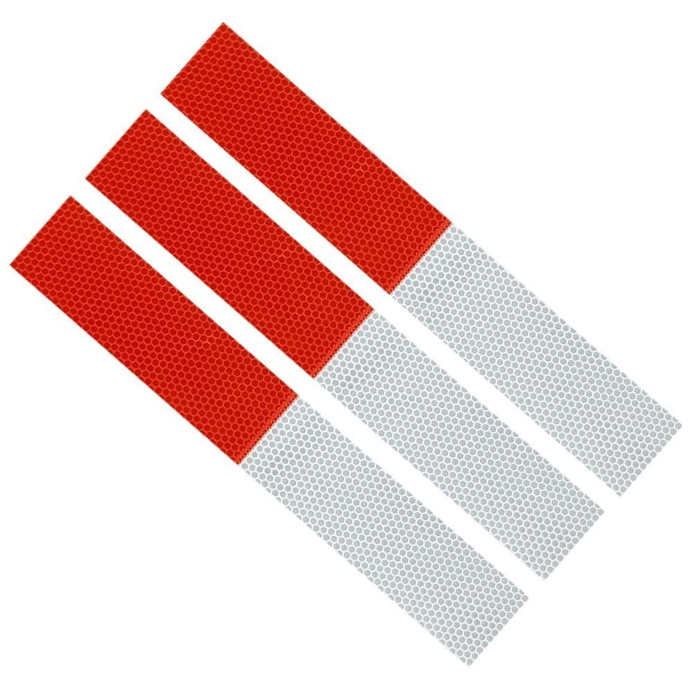 3 Piece Red and White, Self Adhesive Reflective Strips by Grid (Pack of: 3) - TA-31882-Z03 - ToolUSA
